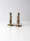 antique brass chambersticks pair