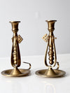 antique brass chambersticks pair