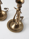 antique brass chambersticks pair