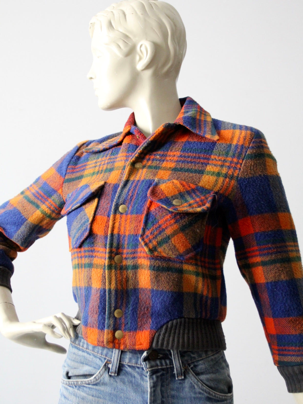 vintage plaid wool bomber jacket – 86 Vintage