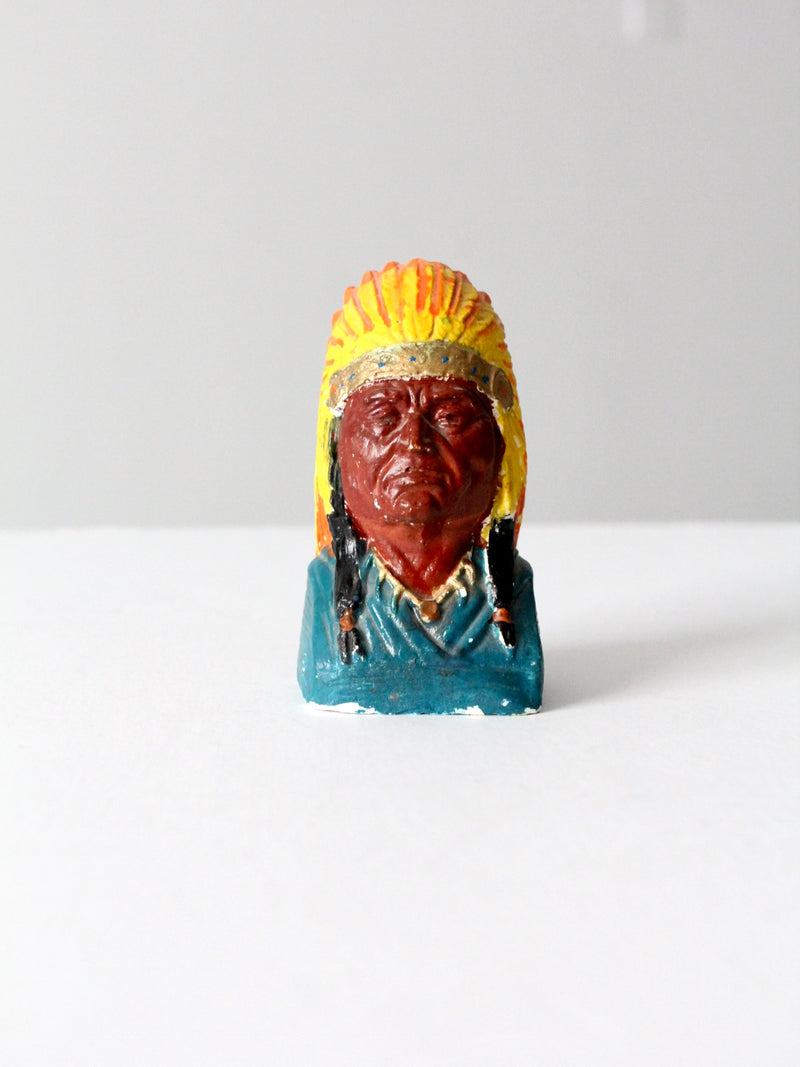 vintage chalkware Indian chief bust