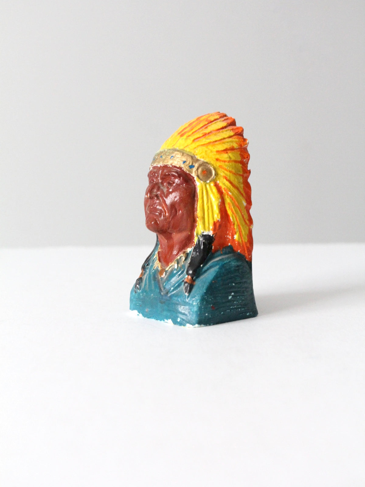 vintage chalkware Indian chief bust