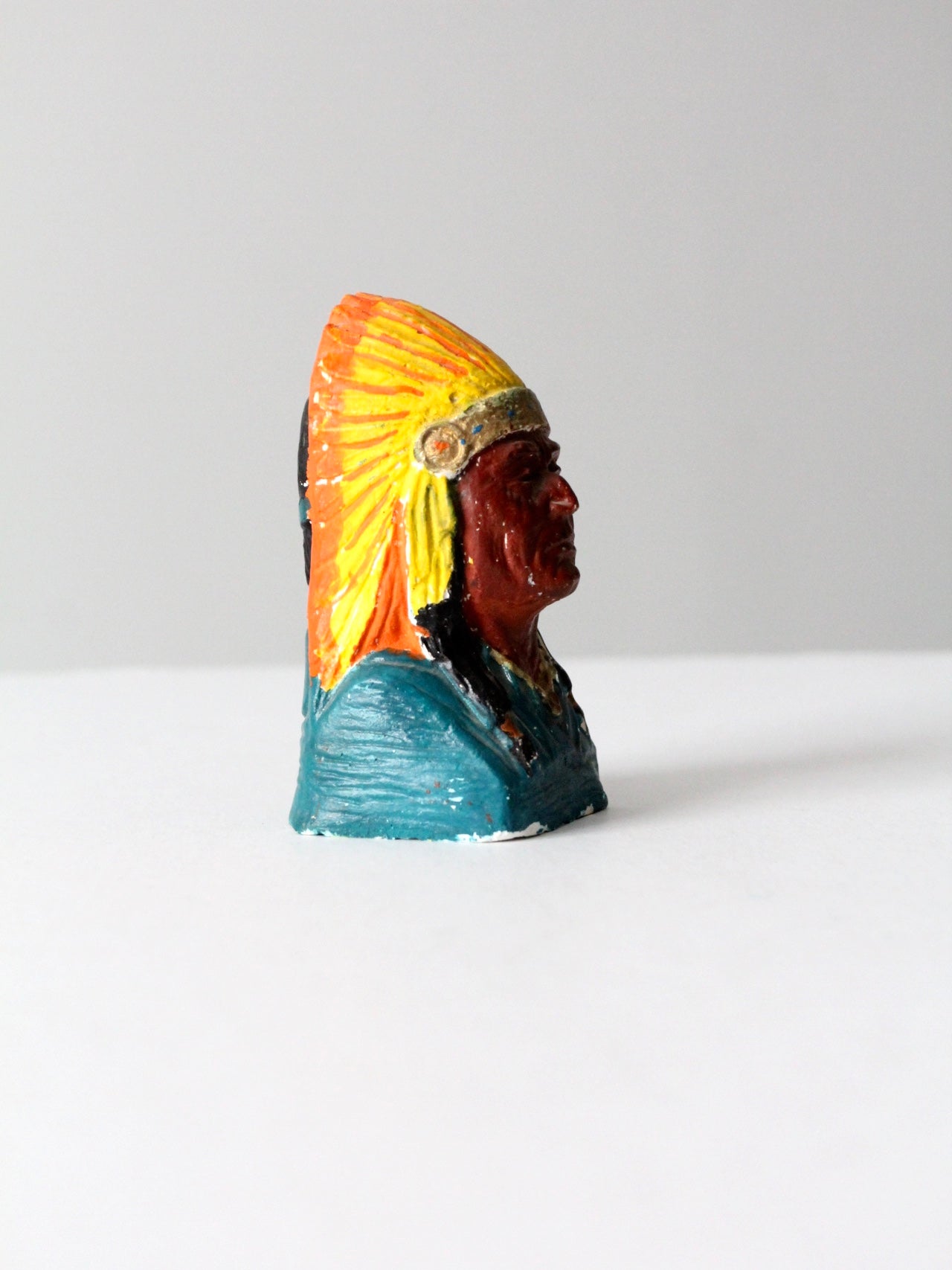vintage chalkware Indian chief bust