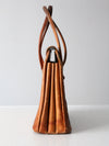 vintage tooled leather satchel