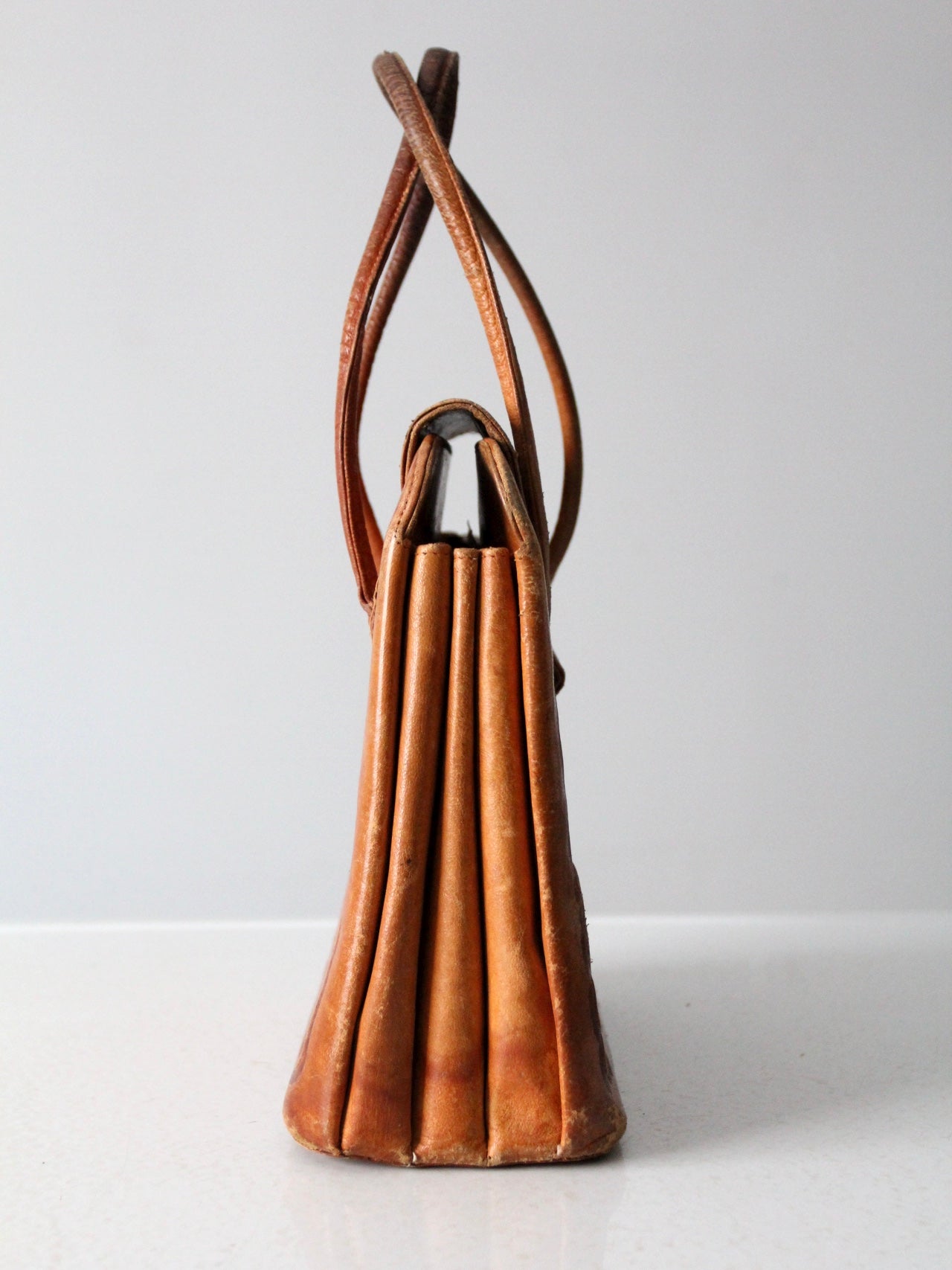 vintage tooled leather satchel