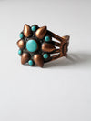 vintage copper and turquoise cuff bracelet