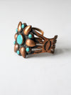 vintage copper and turquoise cuff bracelet