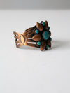 vintage copper and turquoise cuff bracelet