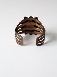 vintage copper and turquoise cuff bracelet