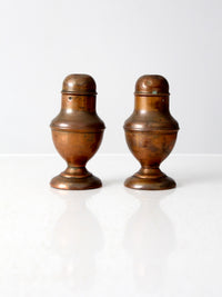 vintage large copper salt and pepper shakers