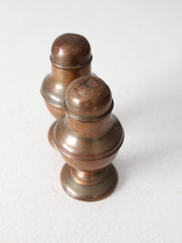 vintage large copper salt and pepper shakers