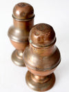 vintage large copper salt and pepper shakers