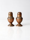 vintage large copper salt and pepper shakers