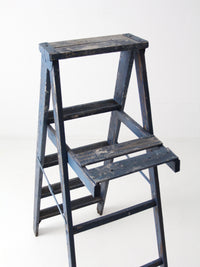 vintage blue wooden ladder