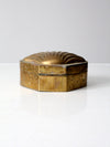 vintage brass seashell box