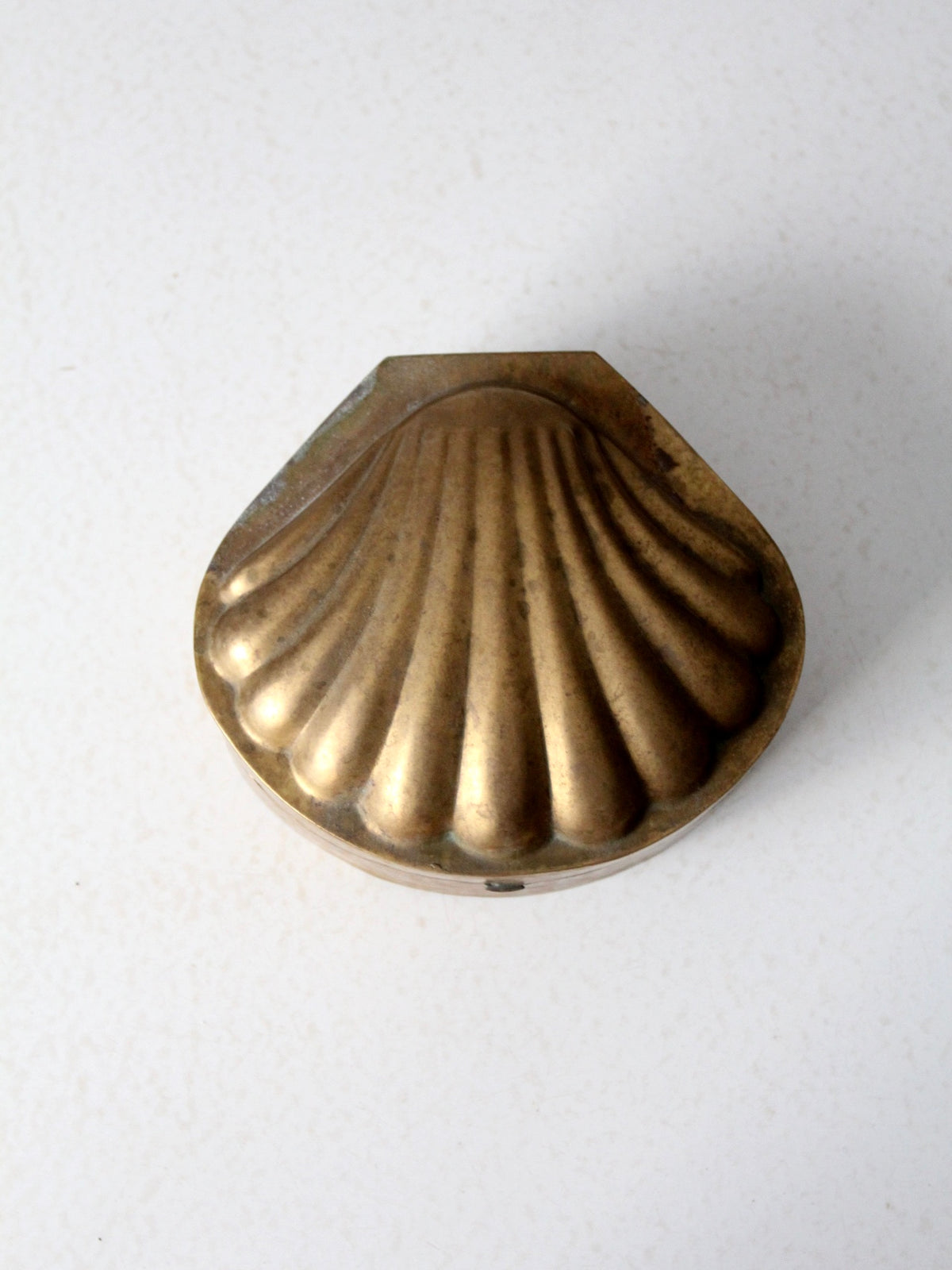 vintage brass seashell box