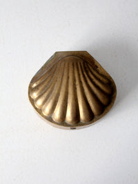 vintage brass seashell box