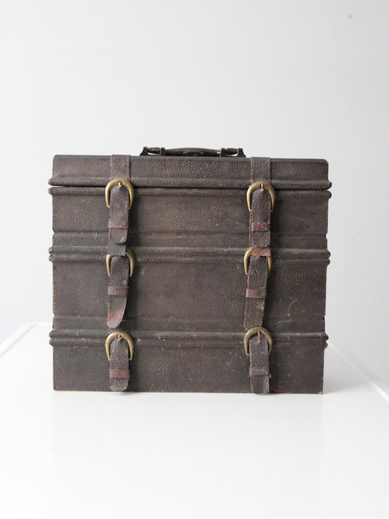 vintage divided leather tote