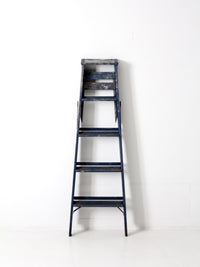 vintage blue wooden ladder