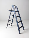 vintage blue wooden ladder