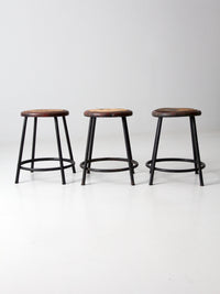 vintage industrial stools - set of 3