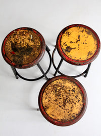 vintage industrial stools - set of 3