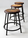 vintage industrial stools - set of 3