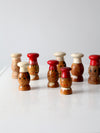 mid-century wood salt & pepper shakers