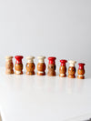 mid-century wood salt & pepper shakers