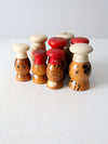mid-century wood salt & pepper shakers