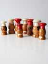 mid-century wood salt & pepper shakers