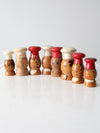 mid-century wood salt & pepper shakers