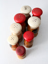 mid-century wood salt & pepper shakers
