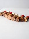 mid-century wood salt & pepper shakers