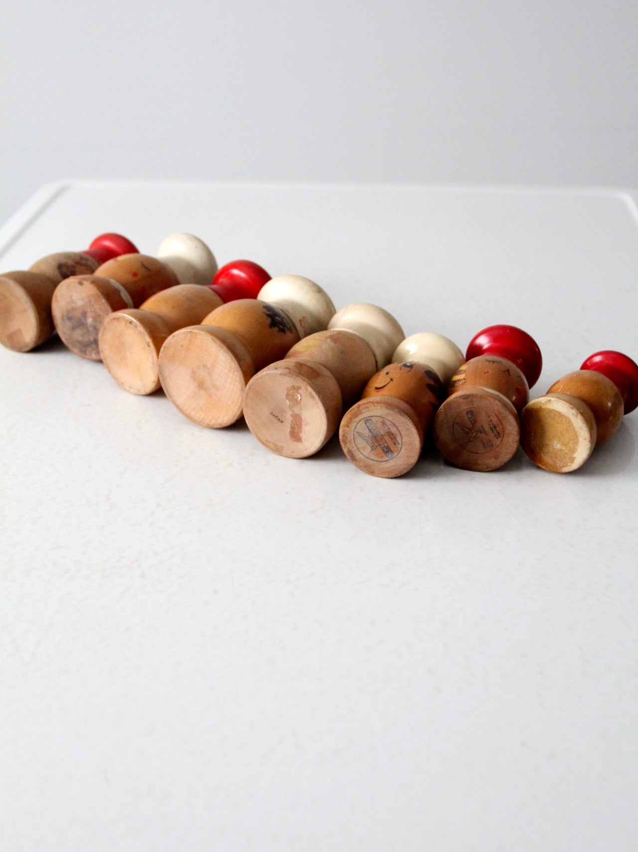 mid-century wood salt & pepper shakers