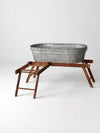 antique laundry stand with galvanized tub