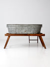 antique laundry stand with galvanized tub