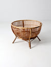 mid-century rattan basket