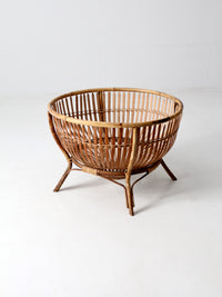 mid-century rattan basket