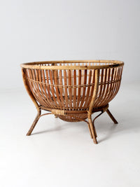 mid-century rattan basket