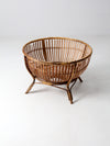 mid-century rattan basket