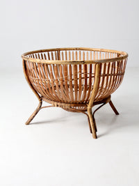 mid-century rattan basket