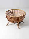 mid-century rattan basket