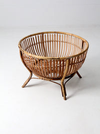 mid-century rattan basket