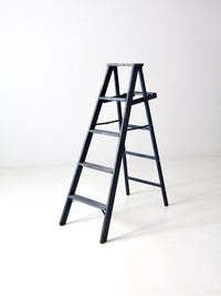 vintage blue wooden ladder