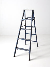 vintage blue wooden ladder