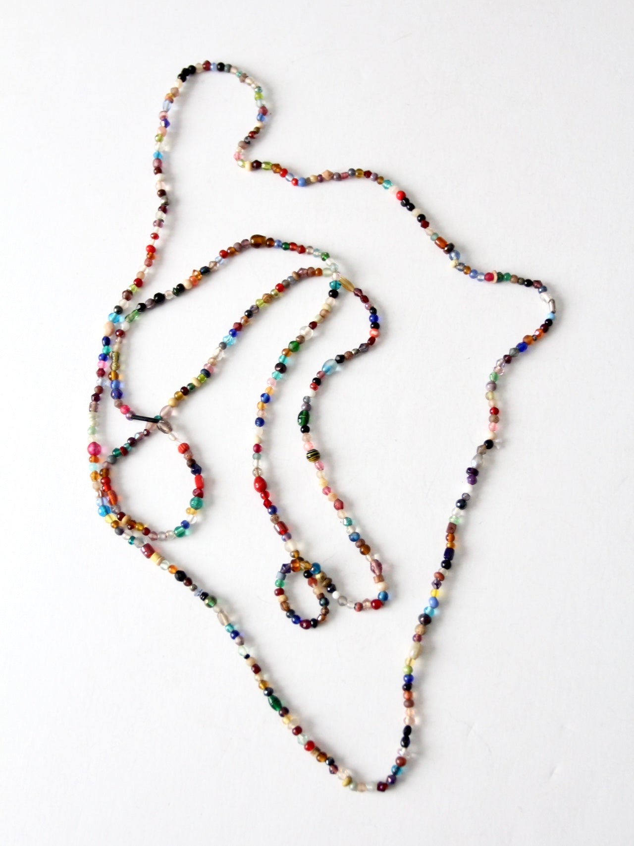vintage beaded strand necklaces pair
