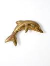 mid-century brass dolphin wall sculpture