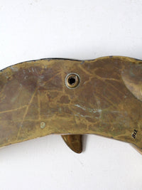 mid-century brass dolphin wall sculpture