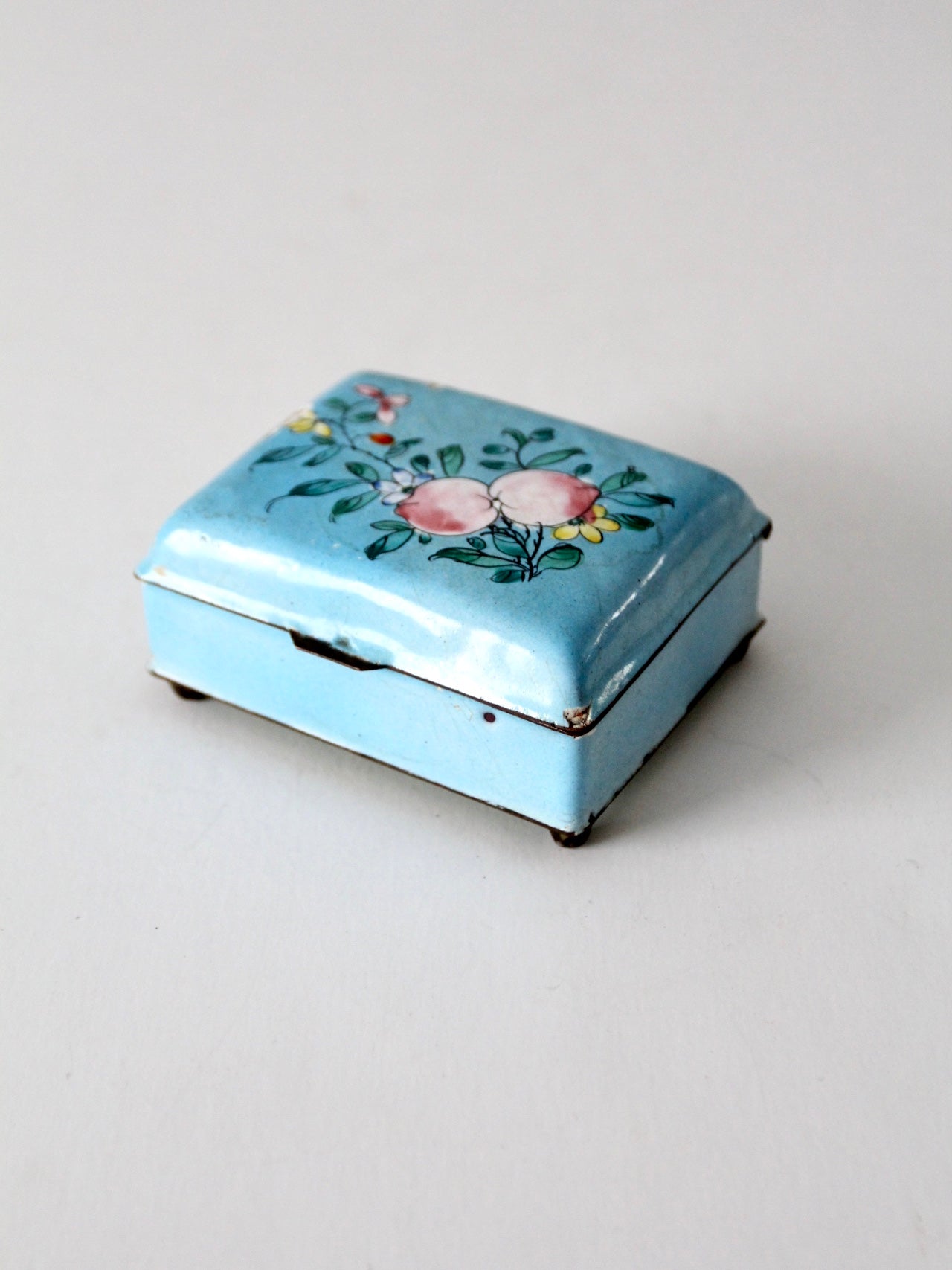 antique Chinese cloissone box and matchbox holder